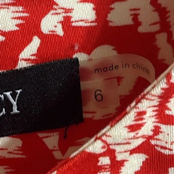 Ellen Tracy Sleeveless Sheath Dress, Red and Cream, Size 6 - Picture 8 of 11